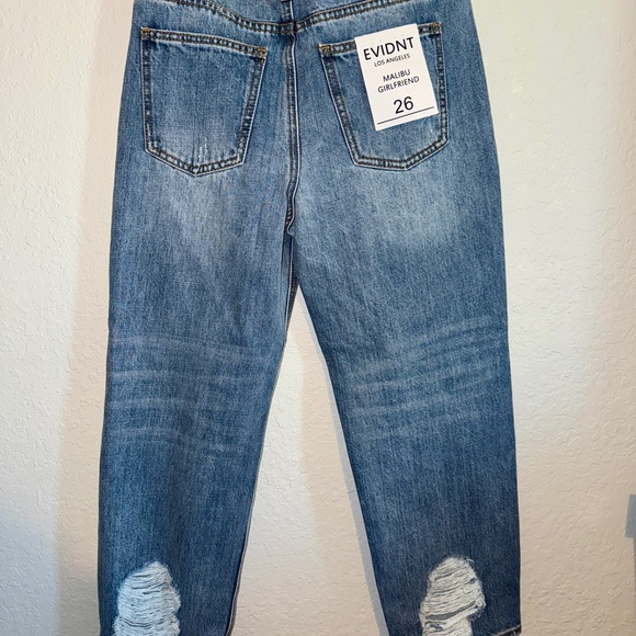 EVIDNT Los Angeles Size 6 Women's Blue Distressed Jeans MALIBU GIRLFRIEND - Picture 2 of 5